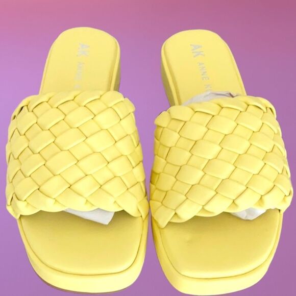 ANNE KLEIN NEW IN BOX AKTOMISINA SANDAL SLIDE SHOE 8M YELLOW - Picture 7 of 9